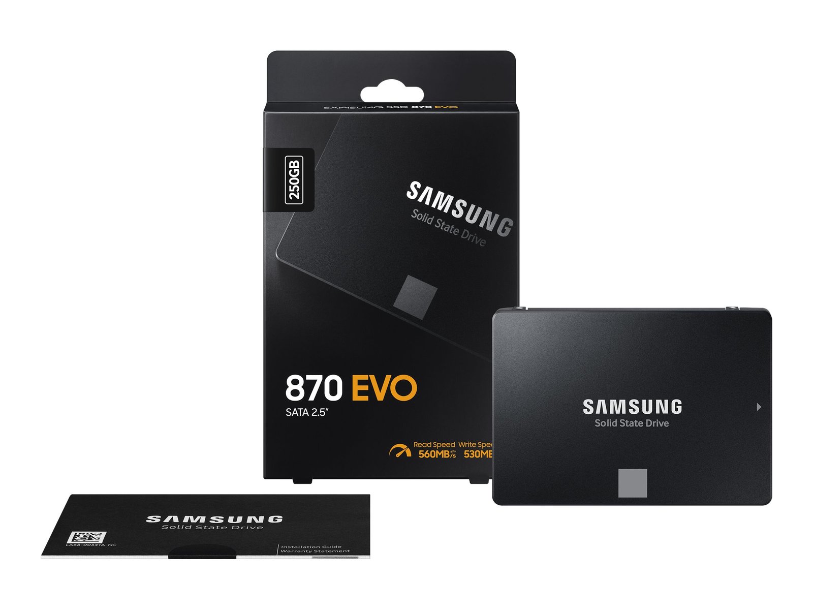 Samsung Samsung | SSD | 870 EVO | 250 GB | SSD form factor 2.5" | Solid-state drive interface SATA III | Read speed 560 MB/s | Write speed 530 MB/s MZ-77E250B/EU