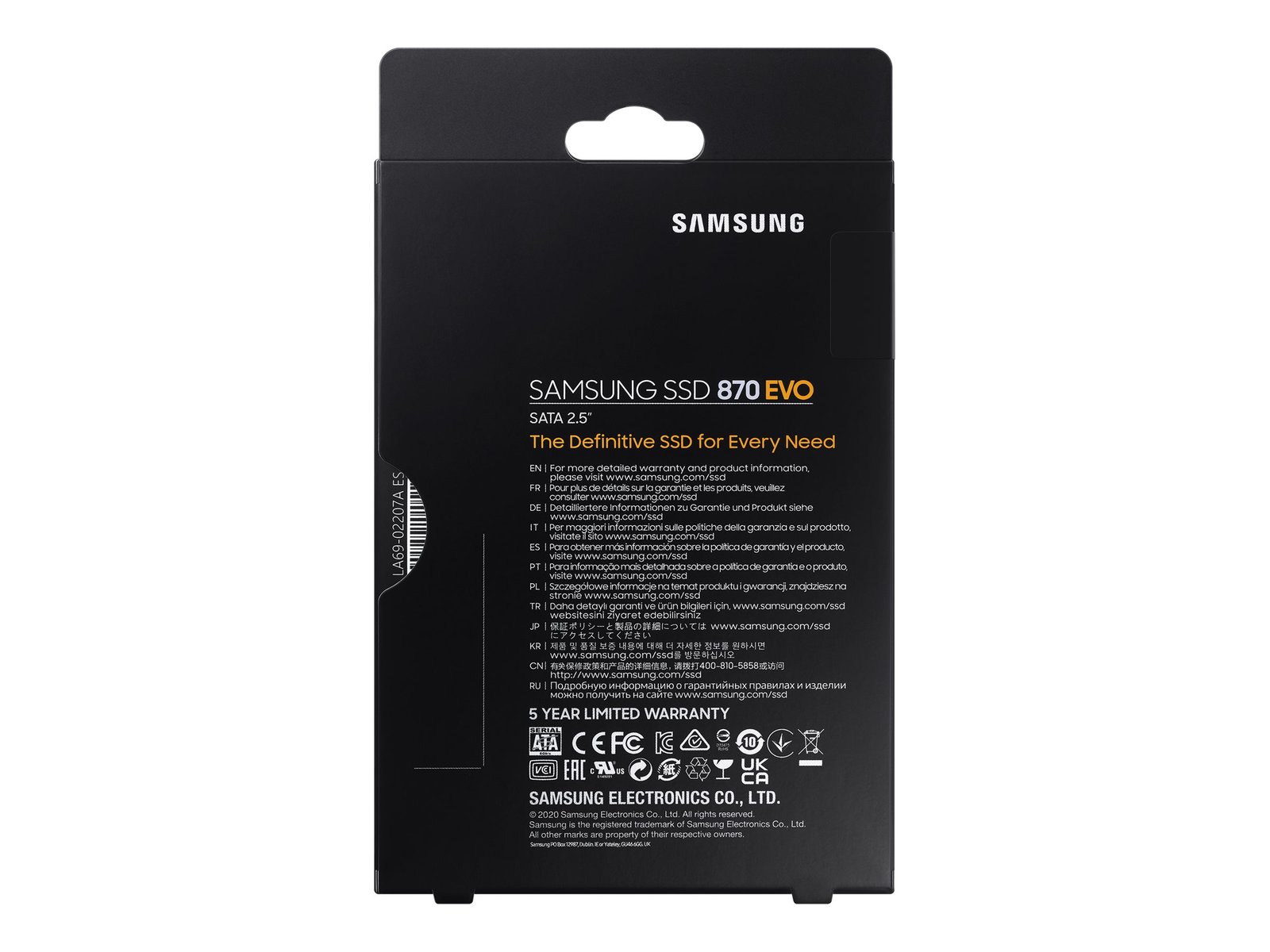 Samsung Samsung | SSD | 870 EVO | 250 GB | SSD form factor 2.5" | Solid-state drive interface SATA III | Read speed 560 MB/s | Write speed 530 MB/s MZ-77E250B/EU