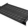 Digitus Digitus | Fixed Shelf for Racks | DN-19 TRAY-1-SW | Black | The shelves for fixed mounting can be installed easy on the two front 483 mm (19“) profile rails of your 483 mm (19“) network- or server cabinet. Due to their stable, perforated steel sheet with a high load capacity, they are the optimal surface for components which are not 483 mm (19”) suitable DN-19 TRAY-1-SW