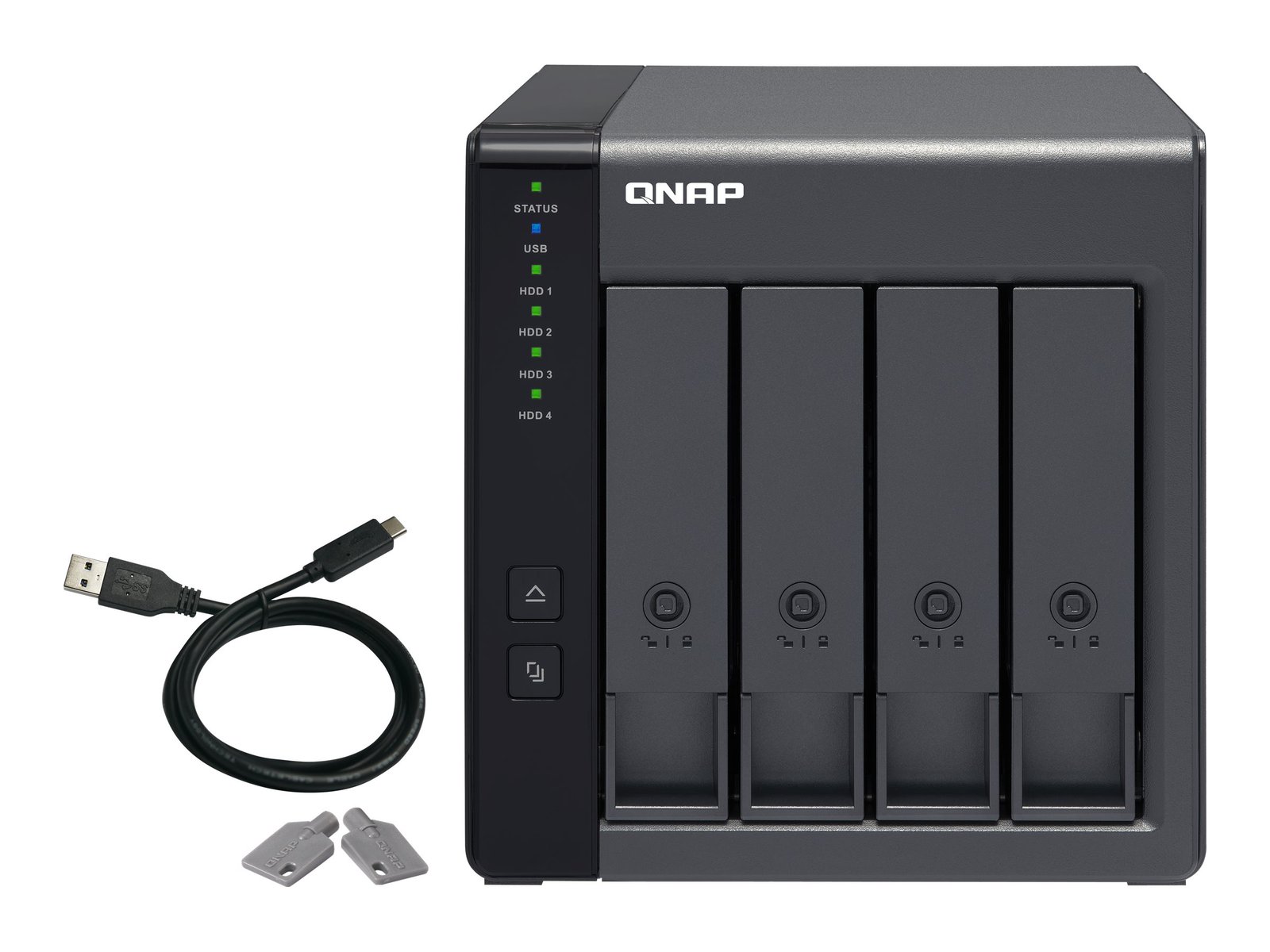 QNAP QNAP | 4-Bay | TR-004 | Up to 4 HDD/SSD Hot-Swap | Micro processor with hardware RAID TR-004