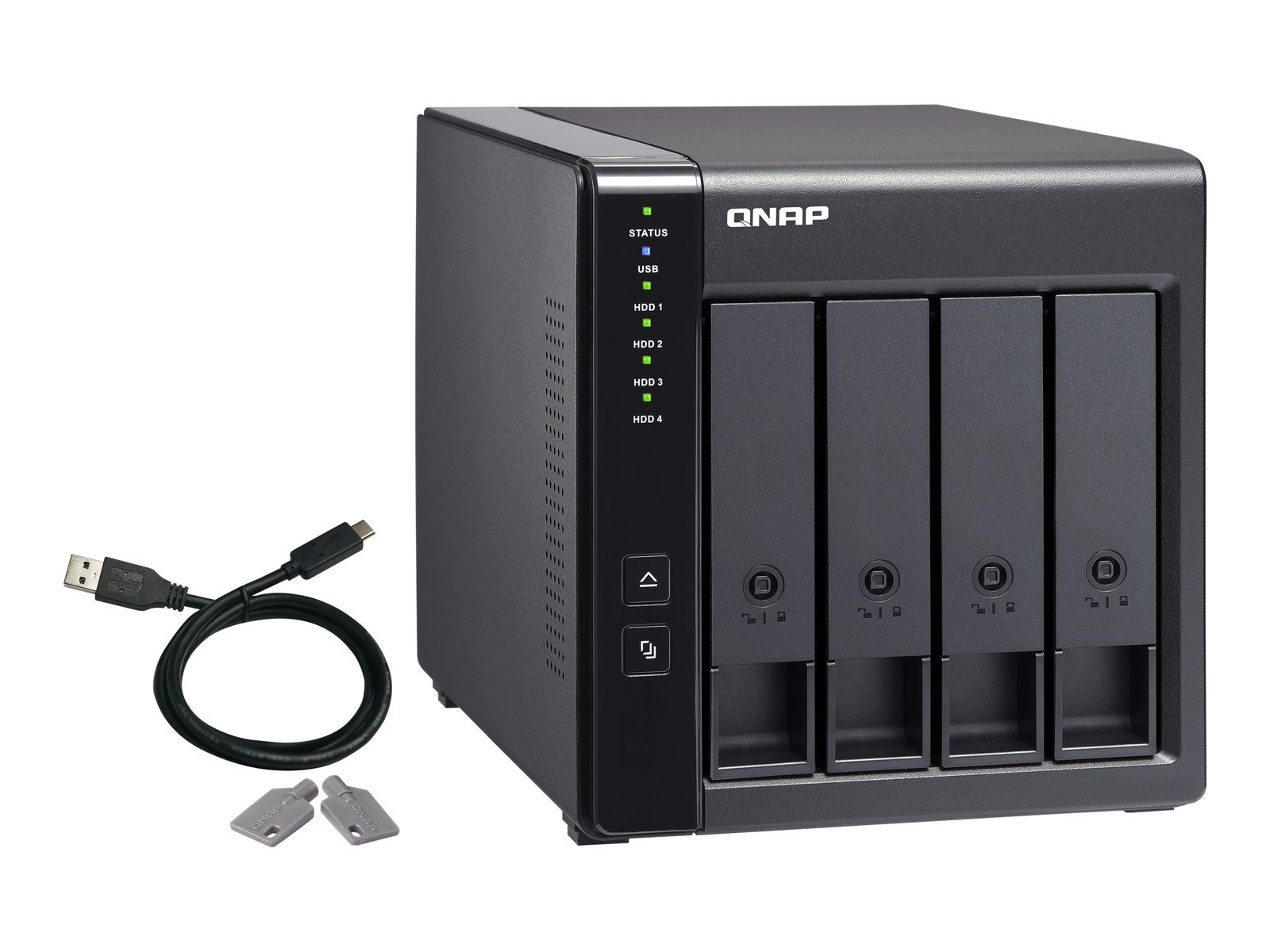 QNAP QNAP | 4-Bay | TR-004 | Up to 4 HDD/SSD Hot-Swap | Micro processor with hardware RAID TR-004