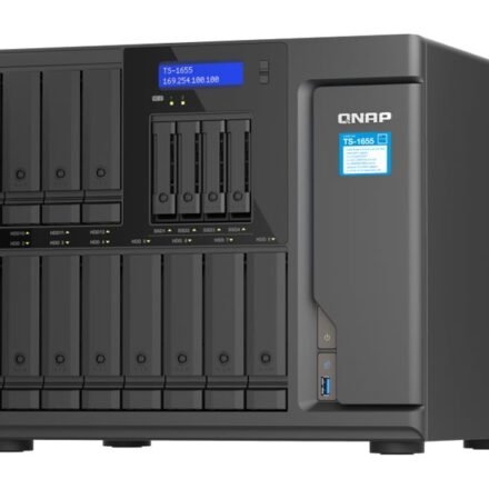 QNAP QNAP TS-1655-8G 16-Bay NAS, Intel® Atom® C5125 8-core/8-thread 2.8GHz processor, 8 GB UDIMM DDR4 non-ECC (1 x 8GB), 4 x UDIMM DDR4 slots wit | QNAP TS-1655-8G