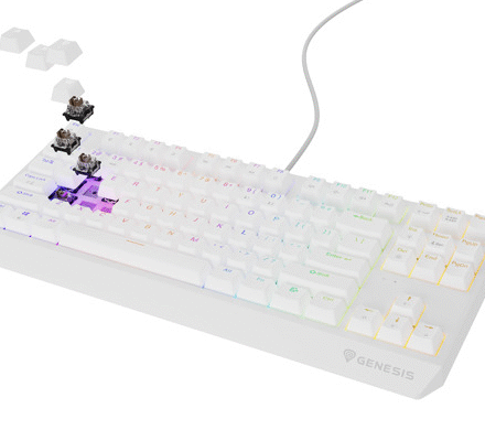 Genesis Genesis THOR 230 | Mechanical Gaming Keyboard | Wired | US | White | USB Type-A | Outemu Brown NKG-2080