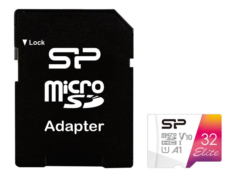 Silicon Power Silicon Power | microSDHC UHS-I Memory Card | Elite | 32 GB | microSDHC/SDXC | Flash memory class 10 SP032GBSTHBV1V20SP