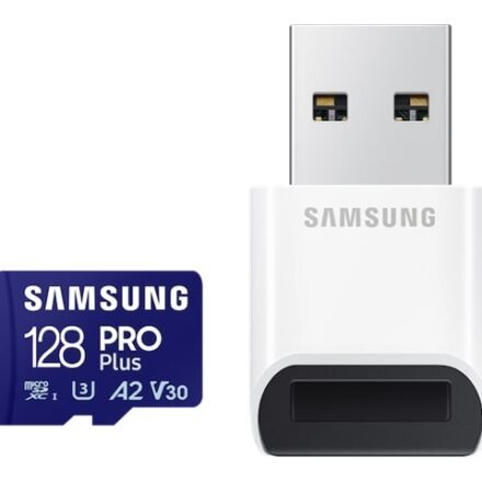 Samsung SAMSUNG 128GB, PRO Plus MicroSD Card with SD Adapter, Blue | Samsung MB-MD128SB/WW