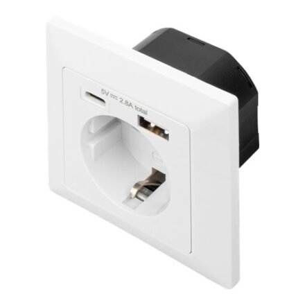 Digitus Digitus | Safety Plug for Flush Mounting with 1 x USB Type-C, 1 x USB A DA-70615