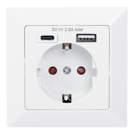 Digitus Digitus | Safety Plug for Flush Mounting with 1 x USB Type-C, 1 x USB A DA-70615