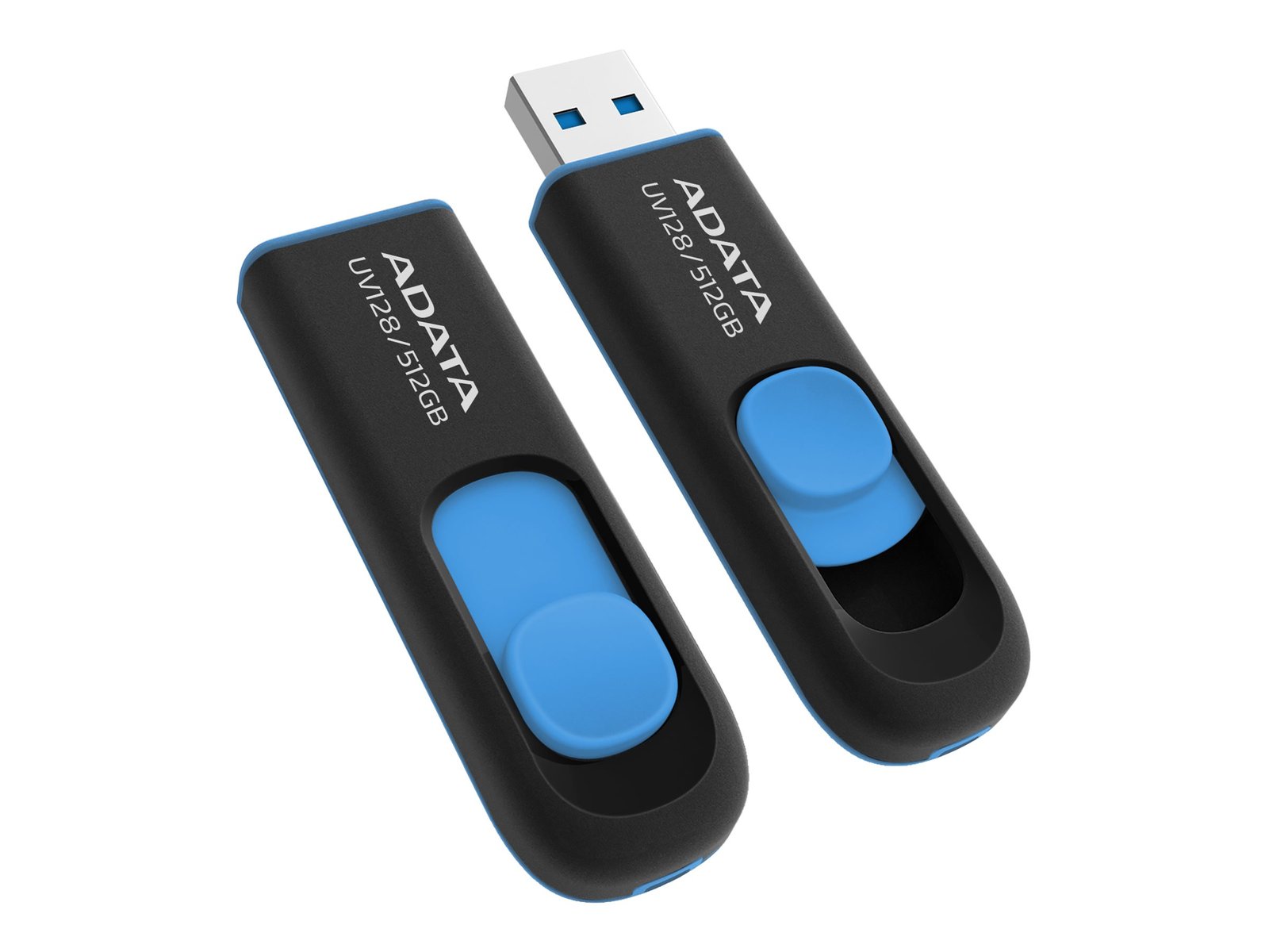 ADATA ADATA | USB Flash Drive | UV128 | 512 GB | USB 3.2 Gen1 | Black/Blue AUV128-512G-RBE