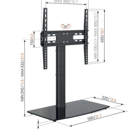 Vogels Vogels | Desk Mount | MS3085-A1 Table-Top Stand Medium | Full motion | 32-65 " | Black 8553085