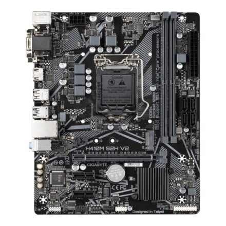 Gigabyte Gigabyte | H410M S2H V2 1.0 M/B | Processor family Intel | Processor socket LGA1200 | DDR4 DIMM | Memory slots 2 | Supported hard disk drive interfaces SATA, M.2 | Number of SATA connectors 4 | Chipset Intel H | Micro ATX H410M S2H V2