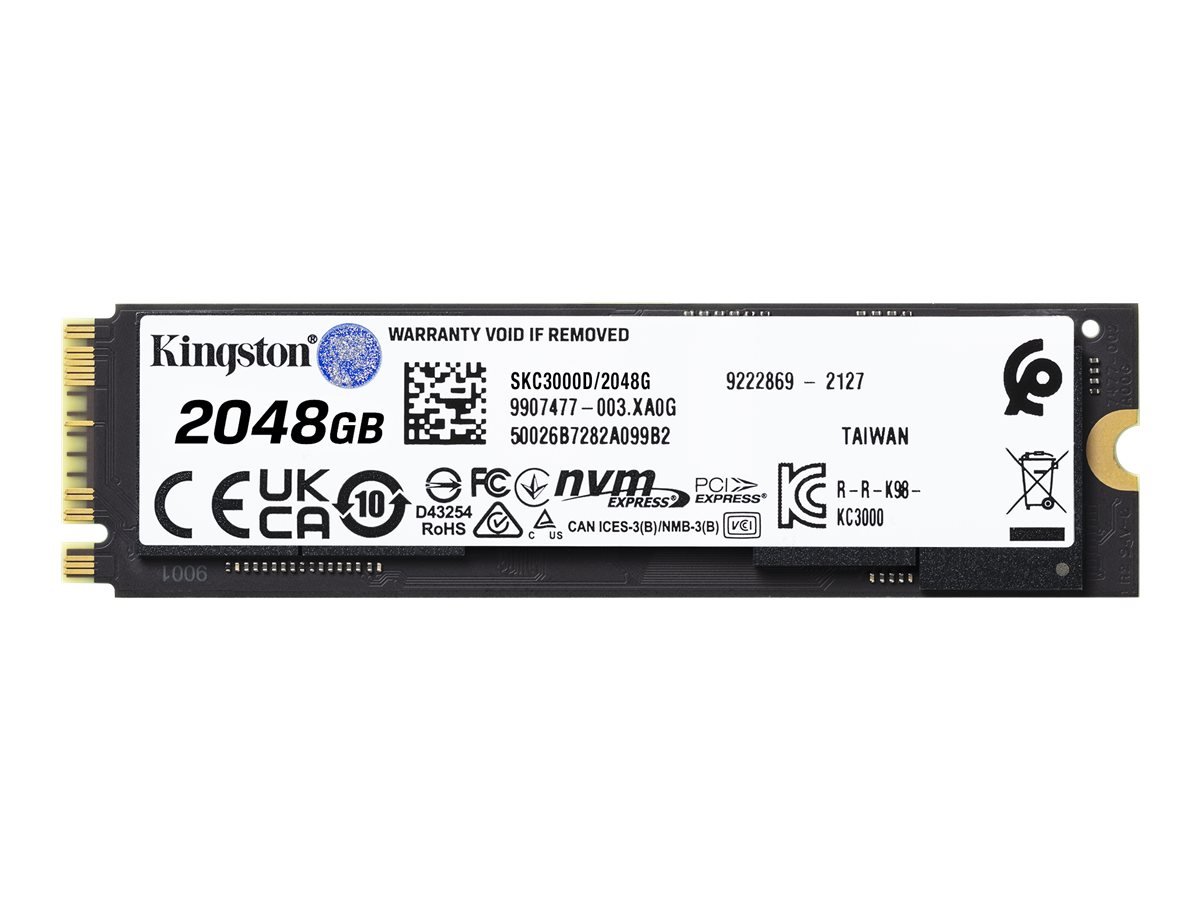 Kingston Kingston | SSD | KC3000 | 2048 GB | SSD form factor M.2 2280 | Solid-state drive interface PCIe 4.0 NVMe M.2 | Read speed 7000 MB/s | Write speed 7000 MB/s SKC3000D/2048G