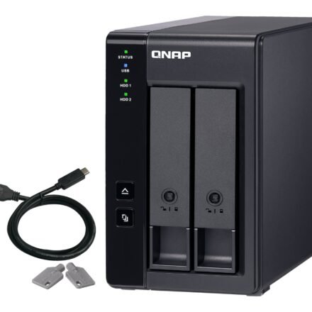 QNAP QNAP 2 Bay USB Type-C Direct Attached Storage with Hardware RAID | TR-002 | Micro | 6 GB | Black TR-002