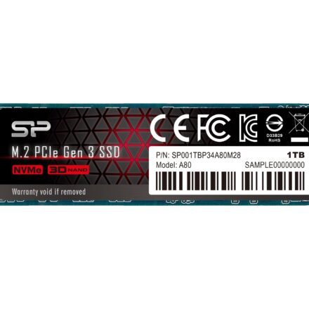 Silicon Power Silicon Power SSD | P34A80 | 1000 GB | Solid-state drive interface PCIe Gen3x4 | Read speed 3400 MB/s | Write speed 3000 MB/s SP001TBP34A80M28