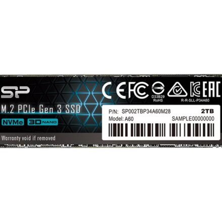 Silicon Power Silicon Power SSD | P34A60 | 2000 GB | Solid-state drive interface PCIe Gen3x4 | Read speed 2200 MB/s | Write speed 1600 MB/s SP002TBP34A60M28