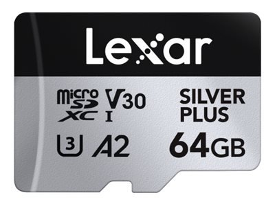 Lexar Lexar | SILVER PLUS | 64 GB | microSDXC | Flash memory class 10 LMSSIPL064G-BNANG
