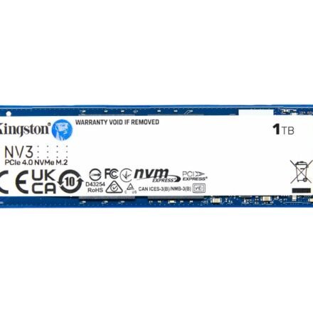 Kingston Kingston SSD | NV3 | 1000 GB | SSD form factor M.2 2280 | Solid-state drive interface PCIe NVMe Gen 4.0 (x4) | Read speed 6000 MB/s | Write speed 4000 MB/s SNV3S/1000G
