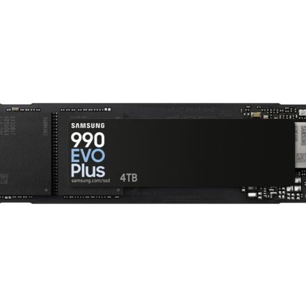 Samsung Samsung 990 EVO Plus | 4000 GB | SSD form factor M.2 2280 | Solid-state drive interface PCIe 4.0 x4/5.0 x2 NVMe 2.0 | Read speed 7250 MB/s | Write speed 6300 MB/s MZ-V9S4T0BW