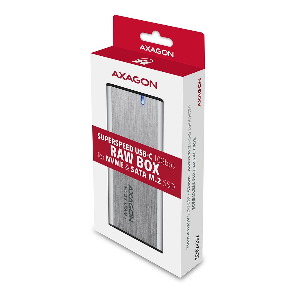 AXAGON AXAGON External USB-C 3.2 Gen 2 metal box for M.2 NVMe & SATA SSD disks | EEM2-SG2 EEM2-SG2