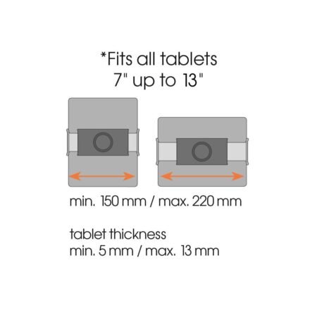 Vogels Vogels TMS 1050 Tablet Dashboard Pack | 7-13 " | Maximum weight (capacity) 1 kg | Black 8371500