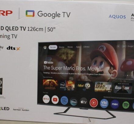 Sharp SALE OUT. Sharp 50GR8265E 50" (126cm) 4K Ultra HD QLED Smart Google Frameless TV, 144Hz, Dolby Vision IQ, Dolby Atmos, Harman/Kardon | Sharp | 50GR8265E | 50" | Smart TV | Google TV | 4K Ultra HD | USED 50GR8265ESO