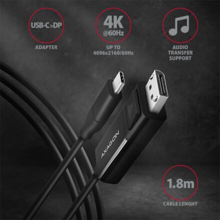 AXAGON AXAGON Active cable | USB-C to DisplayPort | 1.8 m RVC-DPC