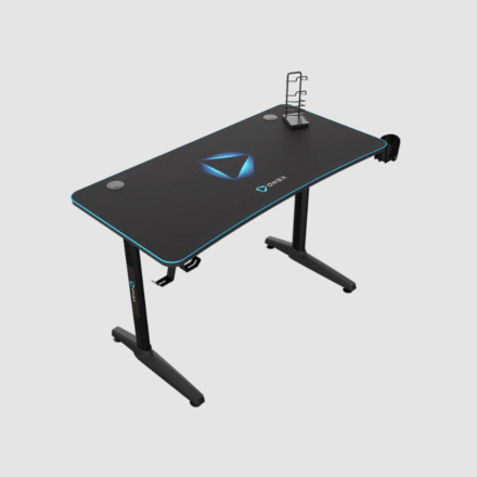 Onex Onex | Gaming Desk w/Cup holder, headset hook, Gamepad holder, Full coverage mouse pad | GD1200H | Black ONEX-GD1200H
