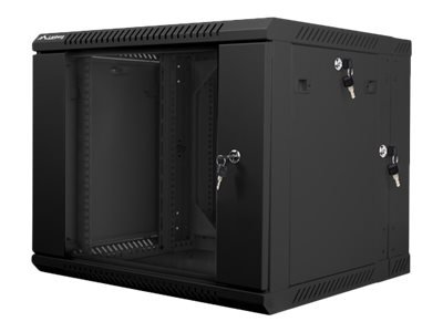 Lanberg Lanberg | Rack cabinet 19" double-section wall-mount 9U/600x600 (flat pack) | WF02-6609-10B | Black WF02-6609-10B