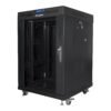 Lanberg Lanberg | Rack cabinet 19" free-standing 15U/600x600 (flat pack) with glass door, LCD | FF01-6615-12BL | Black FF01-6615-12BL
