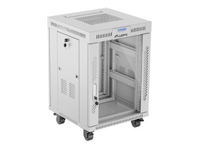Lanberg Lanberg | Rack cabinet 19" free-standing 15U/600x600 (flat pack) with glass door, LCD | FF01-6615-12SL | Grey FF01-6615-12SL
