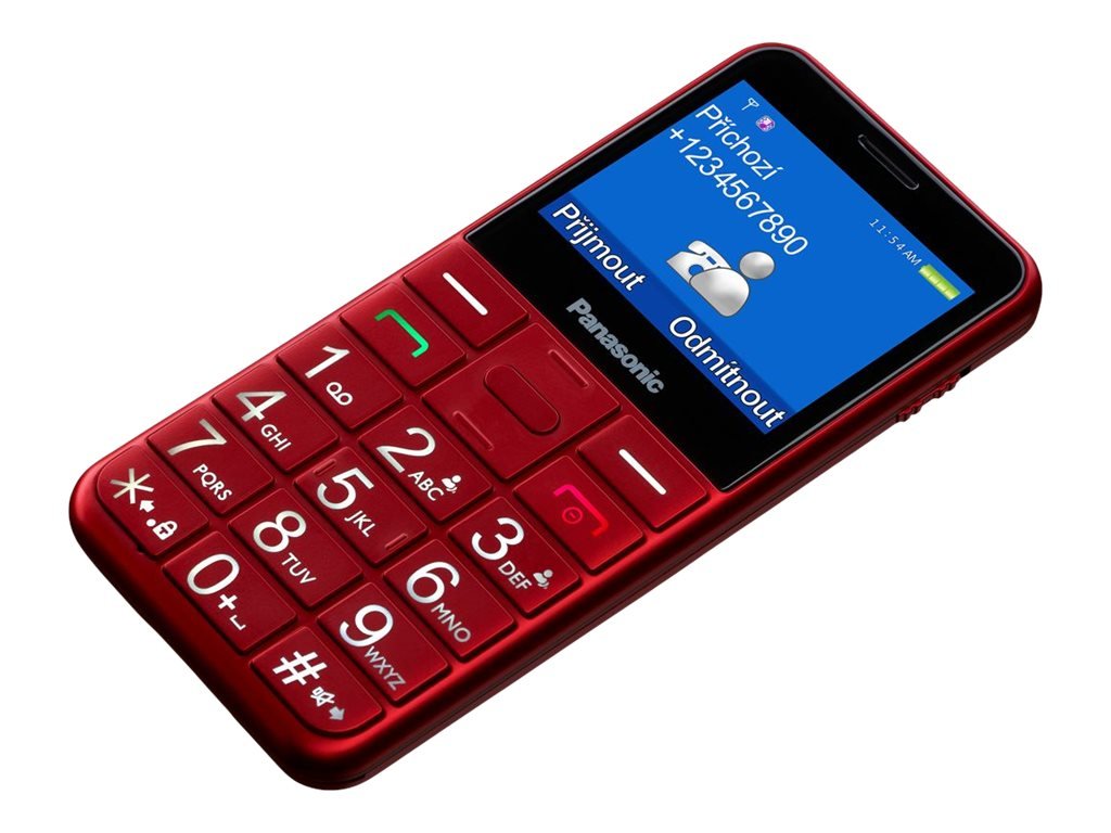 Panasonic Panasonic | KX-TU155EXBN | Red | 2.4 " | TFT-LCD | microSD/microSDHC MB | Bluetooth | USB version micro USB | Built-in camera | Main camera resolution 0.3 MP KX-TU155EXRN