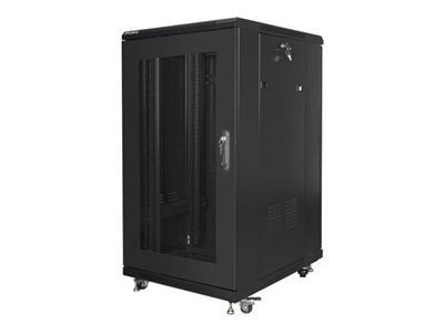 Lanberg Lanberg | Rack cabinet 19" free-standing 22U/600x800 (flat pack) with mesh door | FF01-6822-23B | Black FF01-6822-23B