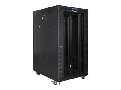Lanberg Lanberg | Rack cabinet 19" free-standing 22U/800x1000 (flat pack) with glass door | FF01-8022-12BL | Black FF01-8022-12BL