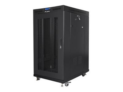 Lanberg Lanberg | Rack cabinet 19" free-standing 22U/800x1000 (flat pack) with mesh door | FF01-8022-23BL | Black FF01-8022-23BL