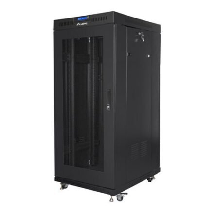 Lanberg Lanberg | Rack cabinet 19" free-standing 27U/600x600 (flat pack) with mesh door, LCD | FF01-6627-23BL | Black FF01-6627-23BL
