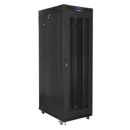 Lanberg Lanberg | Rack cabinet 19" free-standing 27U/800x1000 (flat pack) with glass door, LCD | FF01-8027-23BL | Black FF01-8027-23BL
