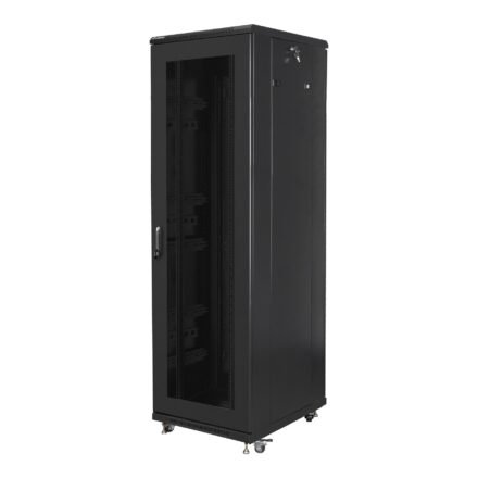Lanberg Lanberg | Rack cabinet 19" free-standing 42U/600x800 (flat pack) with mesh door | FF01-6842-23B | Black FF01-6842-23B
