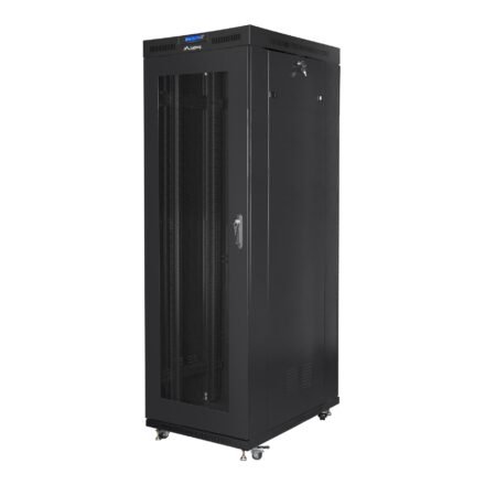 Lanberg Lanberg | Rack cabinet 19" free-standing 42U/800x1000 (flat pack) with mesh door, LCD | FF01-8042-23BL | Black FF01-8042-23BL