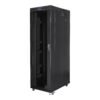 Lanberg Lanberg | Rack cabinet 19" free-standing 42U/800x1200 (flat pack) with glass door, LCD | FF01-8242-12BL | Black FF01-8242-12BL