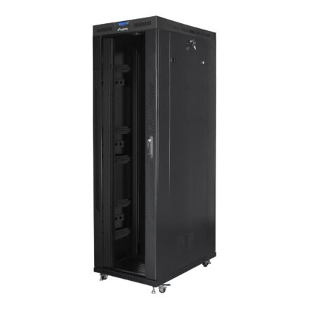 Lanberg Lanberg | Rack cabinet 19" free-standing 42U/800x1200 (flat pack) with glass door, LCD | FF01-8242-12BL | Black FF01-8242-12BL