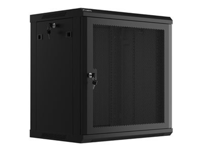 Lanberg Lanberg | Rack cabinet 19" wall-mount 12U/600x450 with perforated door (flat pack) | WF01-6412-23B | Black WF01-6412-23B
