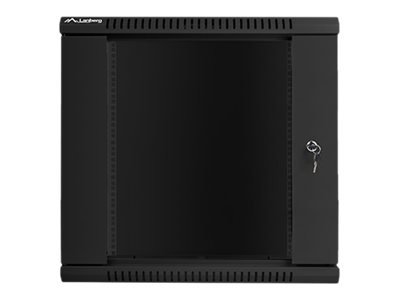 Lanberg Lanberg | Rack cabinet 19" wall-mount 12U/600x600 (flat pack) with glass door | WF01-6612-10B | Black WF01-6612-10B