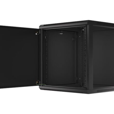 Lanberg Lanberg | Rack cabinet 19" wall-mount 12U/600x600 for self-assembly with metal door (flat pack) | WF01-6612-00B | Black WF01-6612-00B