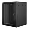 Lanberg Lanberg | Rack cabinet 19" wall-mount 15U/600x600 (flat pack) with glass door | WF01-6615-10B | Black WF01-6615-10B