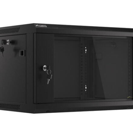 Lanberg Lanberg | Rack cabinet 19" wall-mount 6U/600x450 (flat pack) with glass door V2 | WF01-6406-10B | Black WF01-6406-10B