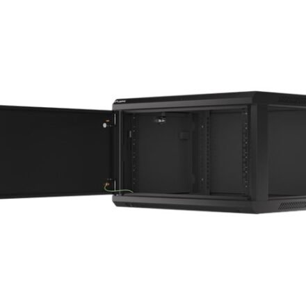 Lanberg Lanberg | Rack cabinet 19" wall-mount 6U/600x450 for self-assembly with metal door (flat pack) | WF01-6406-00B | Black WF01-6406-00B