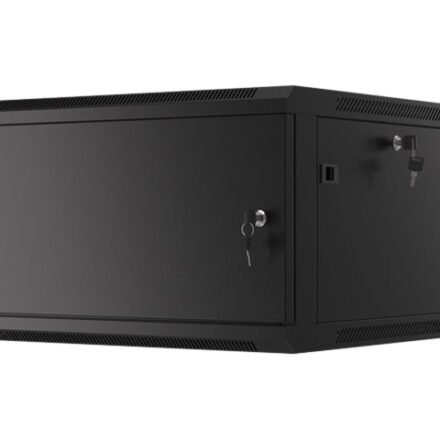 Lanberg Lanberg | Rack cabinet 19" wall-mount 6U/600x600 for self-assembly with metal door (flat pack) | WF01-6606-00B | Black WF01-6606-00B