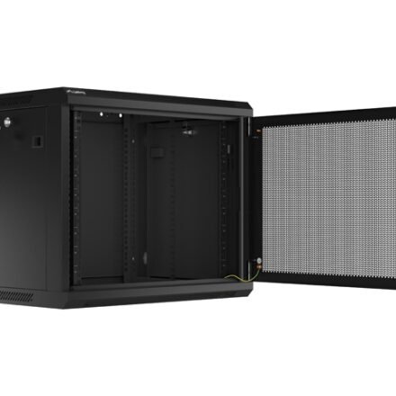 Lanberg Lanberg | Rack cabinet 19" wall-mount 9U/600x450 with perforated door (flat pack) | WF01-6409-23B | Black WF01-6409-23B
