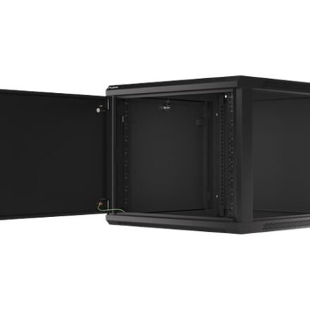 Lanberg Lanberg | Rack cabinet 19" wall-mount 9U/600x600 (flat pack) for self-assembly with metal door | WF01-6609-00B | Black WF01-6609-00B