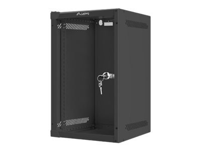 Lanberg Lanberg | Rack cabinet 10" wall-mount 9U/280x310 (flat pack) with glass door | WF10-2309-10B | Black WF10-2309-10B
