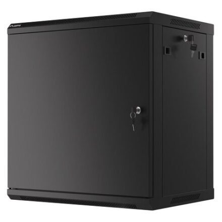 Lanberg Lanberg | Rack cabinet 19" wall-mount 12U/600x450 for self-assembly with metal door (flat pack) | WF01-6412-00B | Black WF01-6412-00B